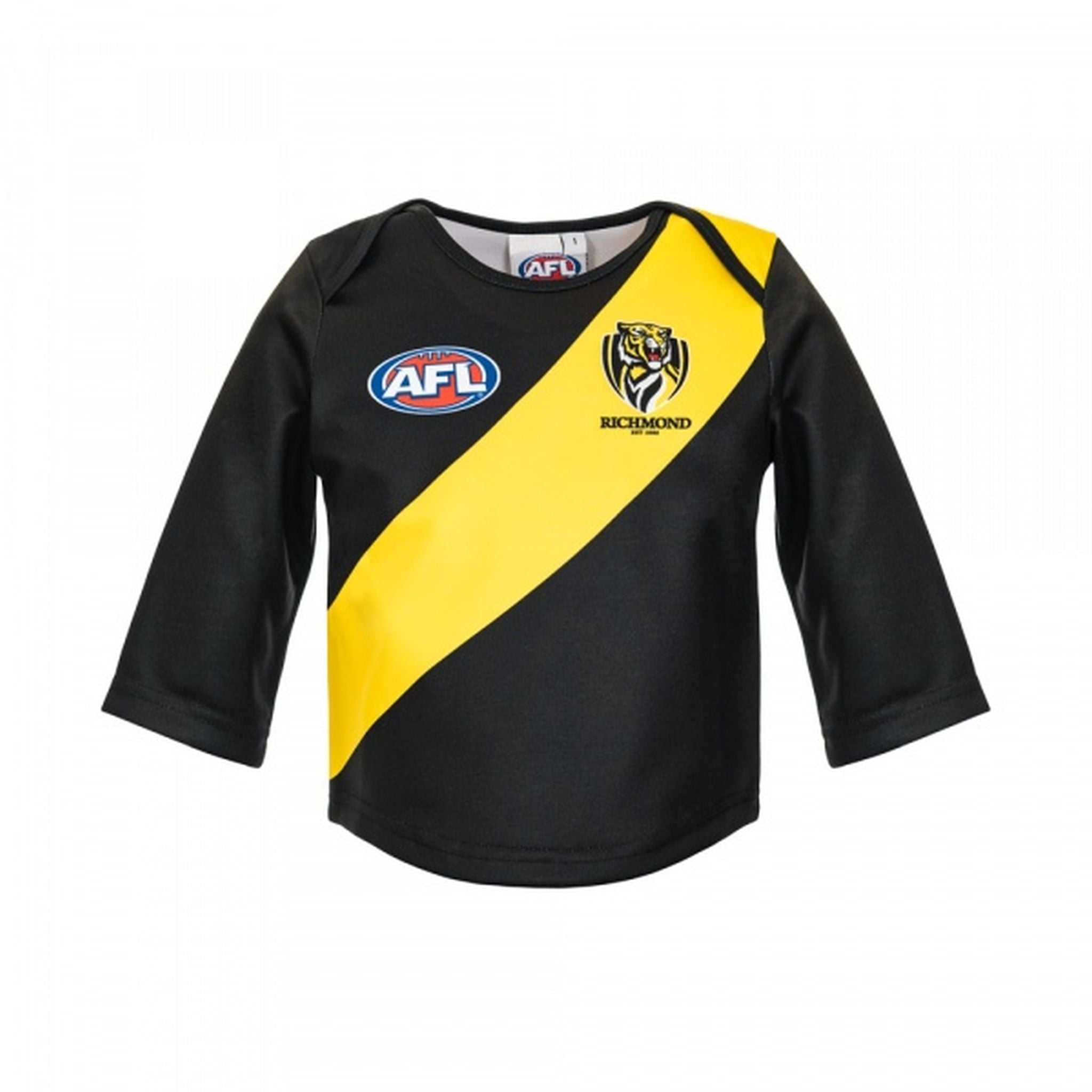 Burley Richmond Tigers AFL Infant Long Sleeve Replica Guernsey - (SIZE 2)