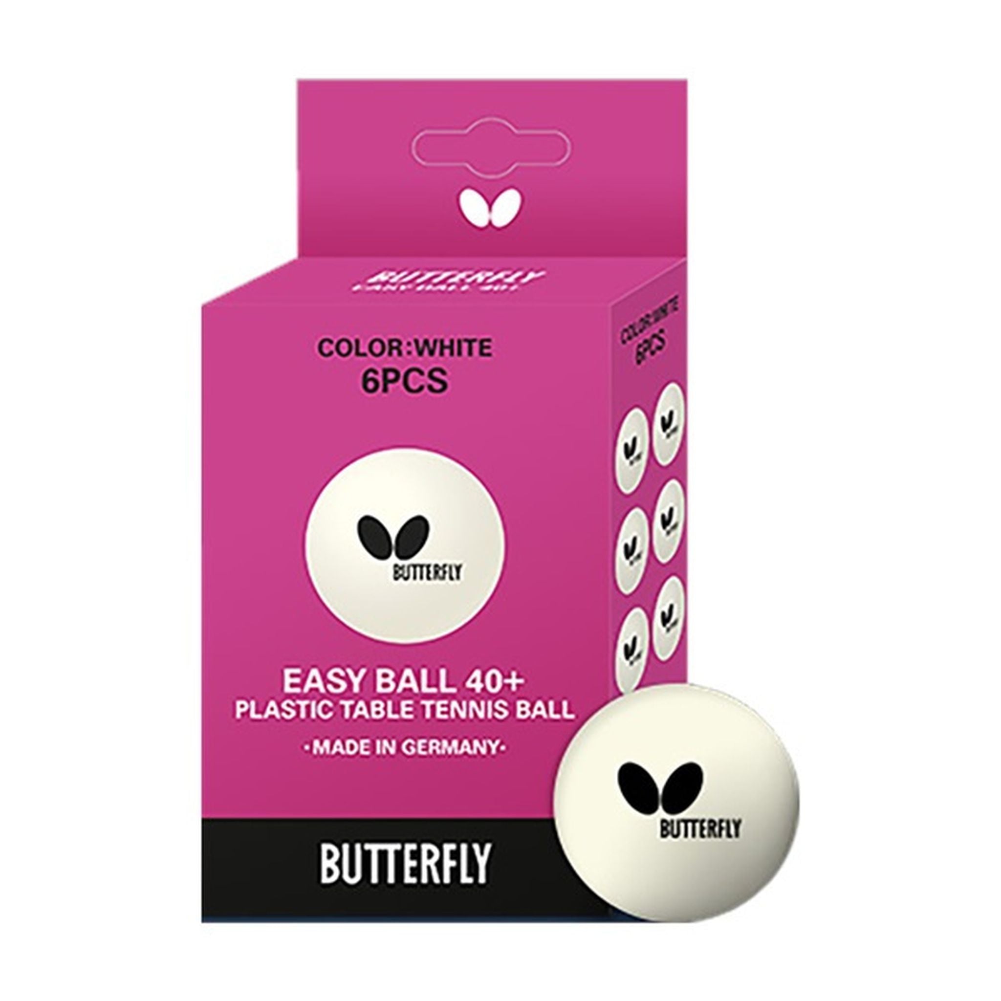 Butterfly Easy 40+ Table Tennis Balls - 6 Pack