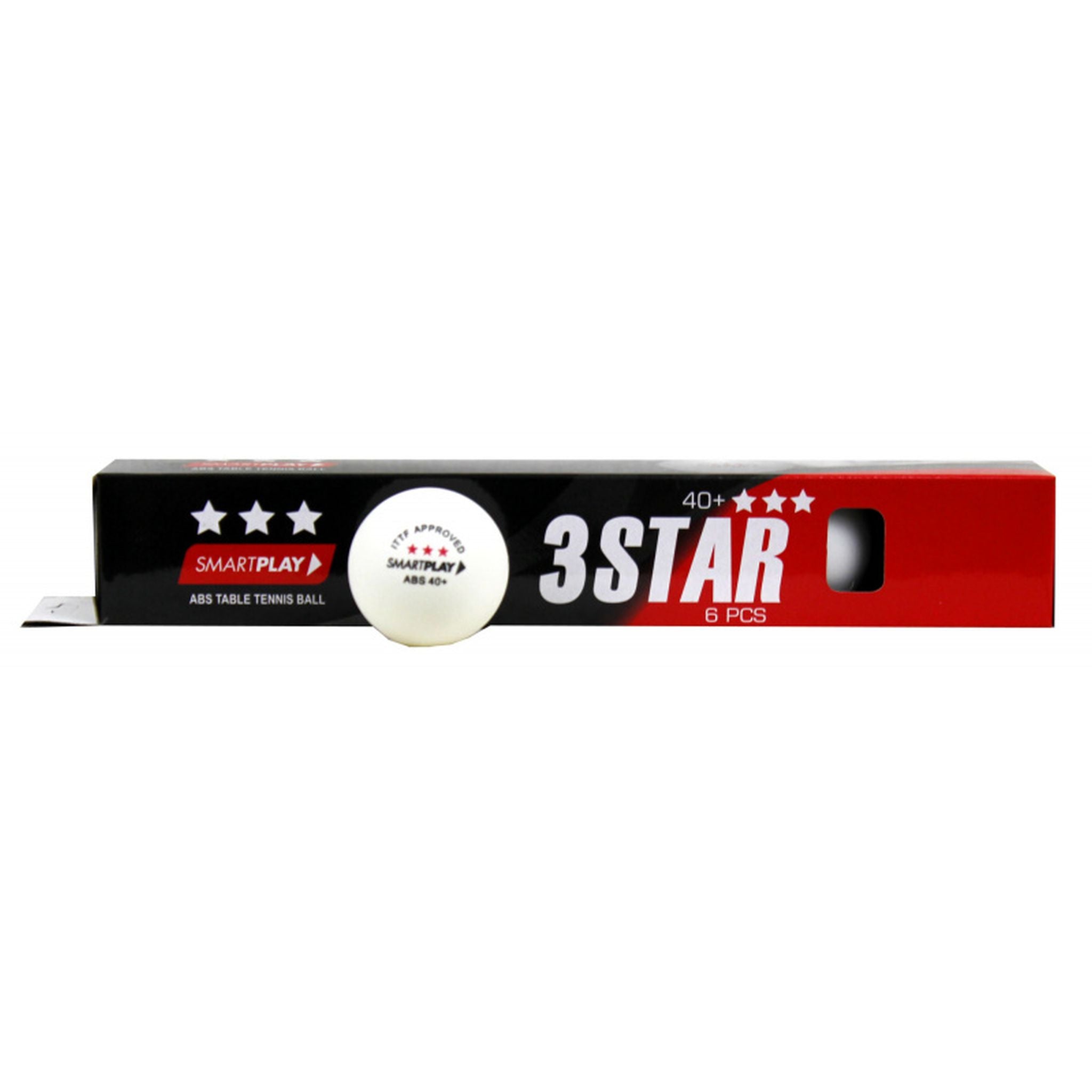 SMARTPLAY 3 Star ITTF Approved WHITE Table Tennis Balls - BOX OF 6
