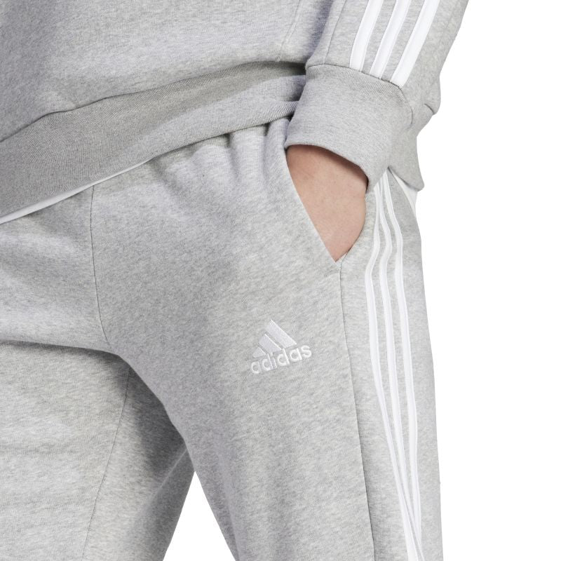 Adidas Mens Essentials Fleece Tapered Cuff 3-Stripes Pant