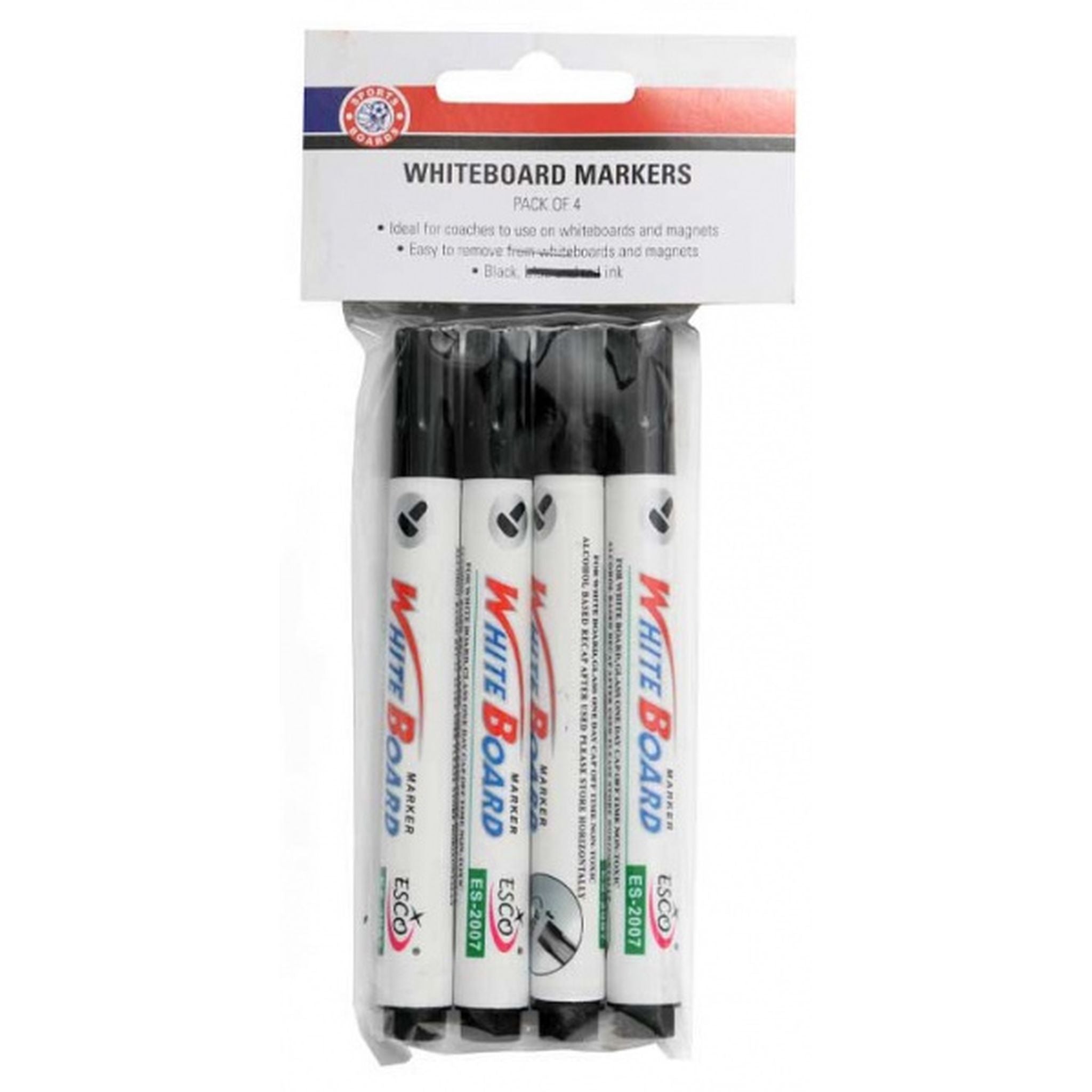 Sports Boards Whiteboard Marker Pens Thick Tip - Pack of 4
