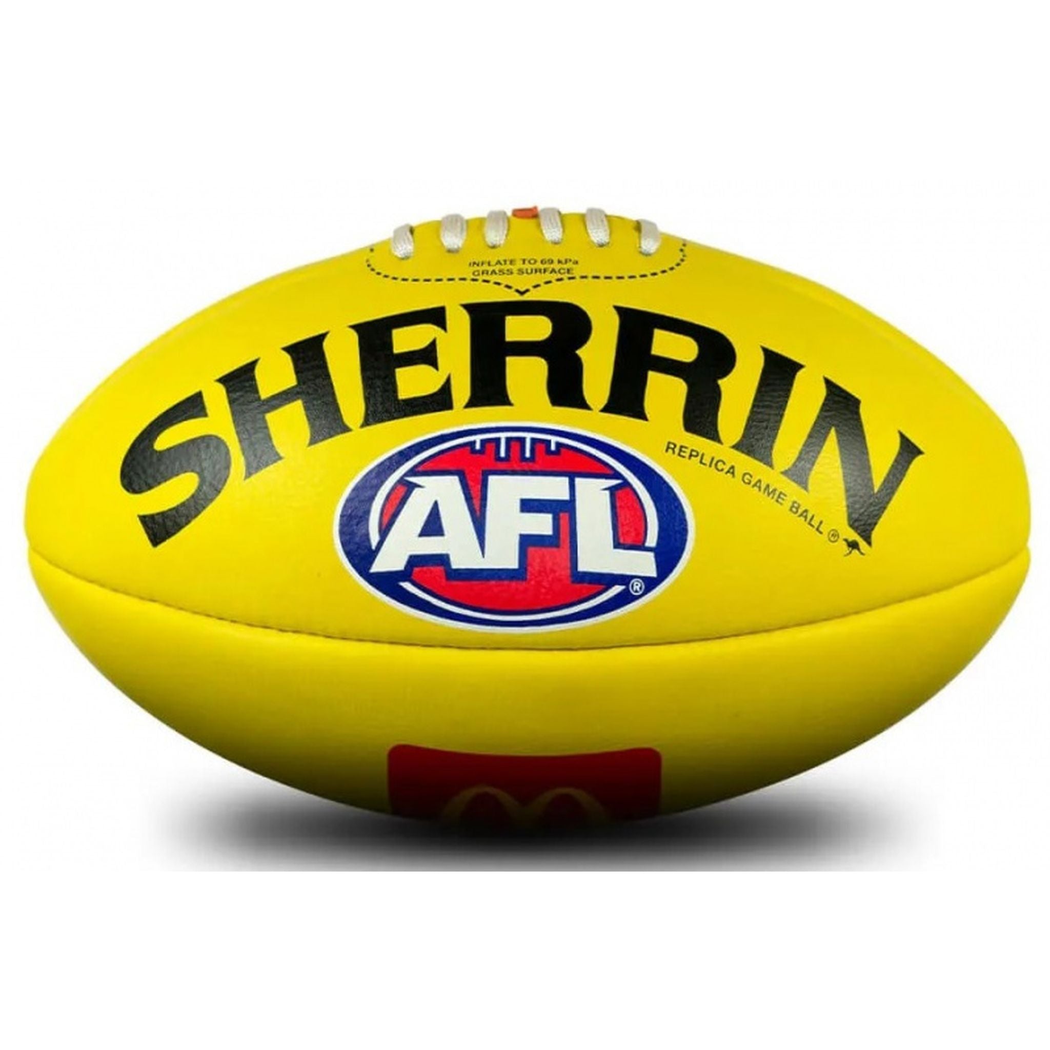 Sherrin AFL Leather Replica Game Ball - Yellow MC