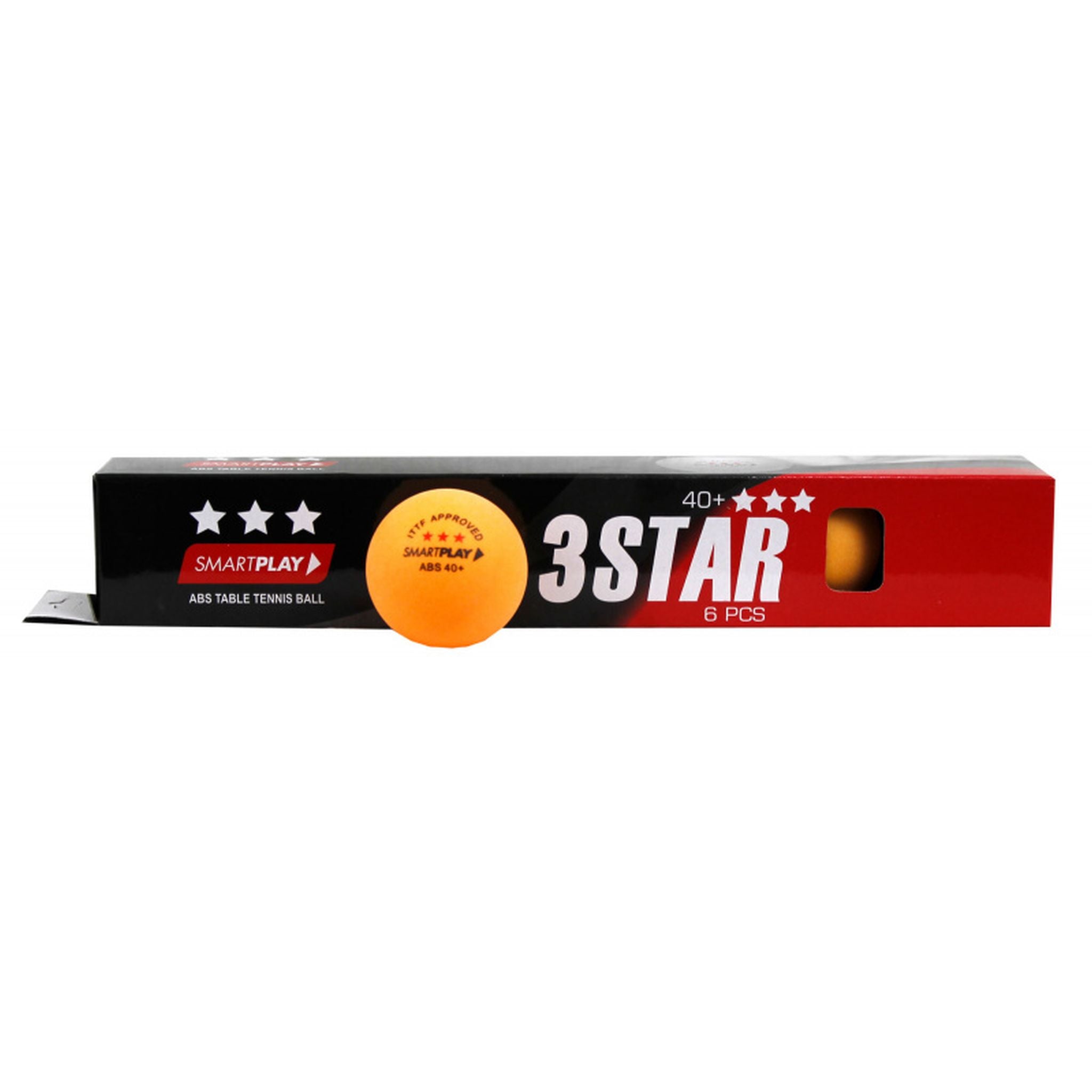 SMARTPLAY 3 Star ITTF Approved Orange Table Tennis Balls - BOX OF 6