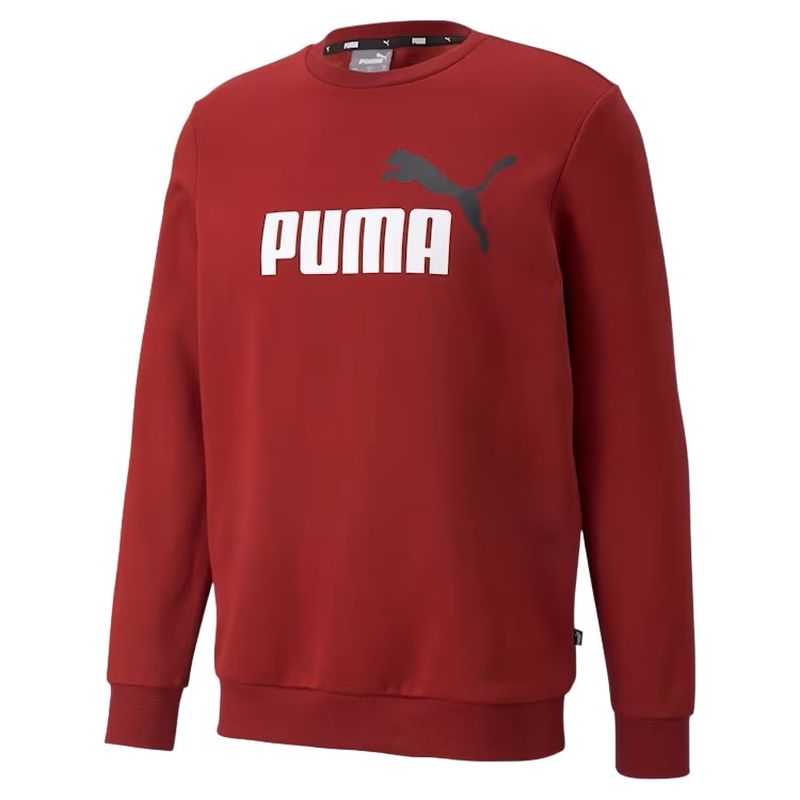 PUMA Mens Essentials+ Two-Tone Big Logo Crew