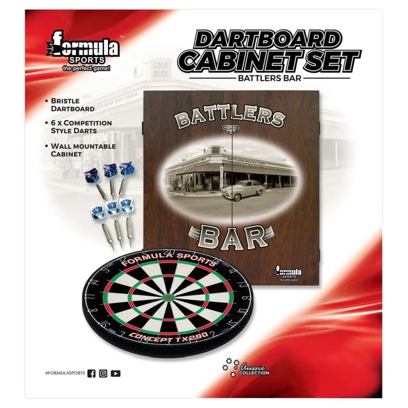 Formula Battlers Dartboard Cabinet Set