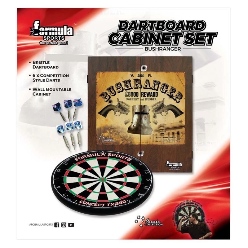 Formula Bushranger Dartboard Cabinet Set