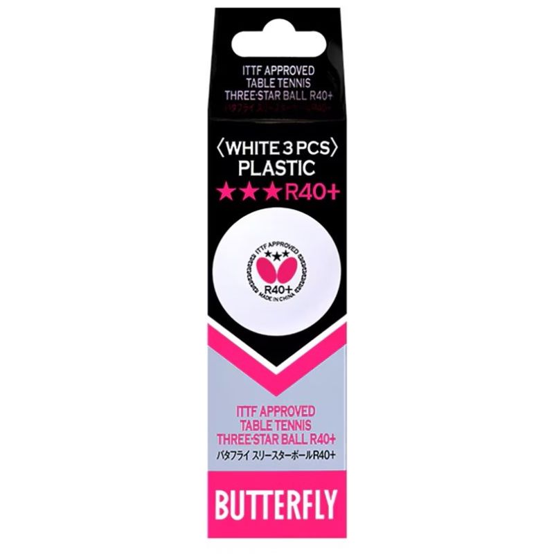 Butterfly 3pk R40+ 3 Star Table Tennis Balls