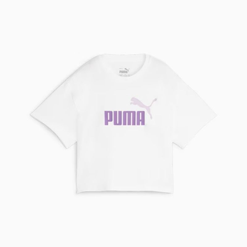 PUMA Girls Logo Crop T-Shirt