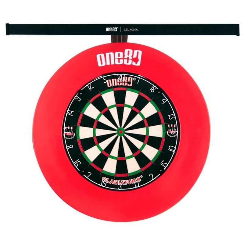 ONE80 Gladiator III+ Dartboard, Surround & Illumina Lighting Package