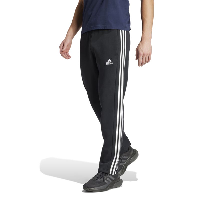Adidas Mens Essentials Fleece Open Hem 3-Stripes Pant