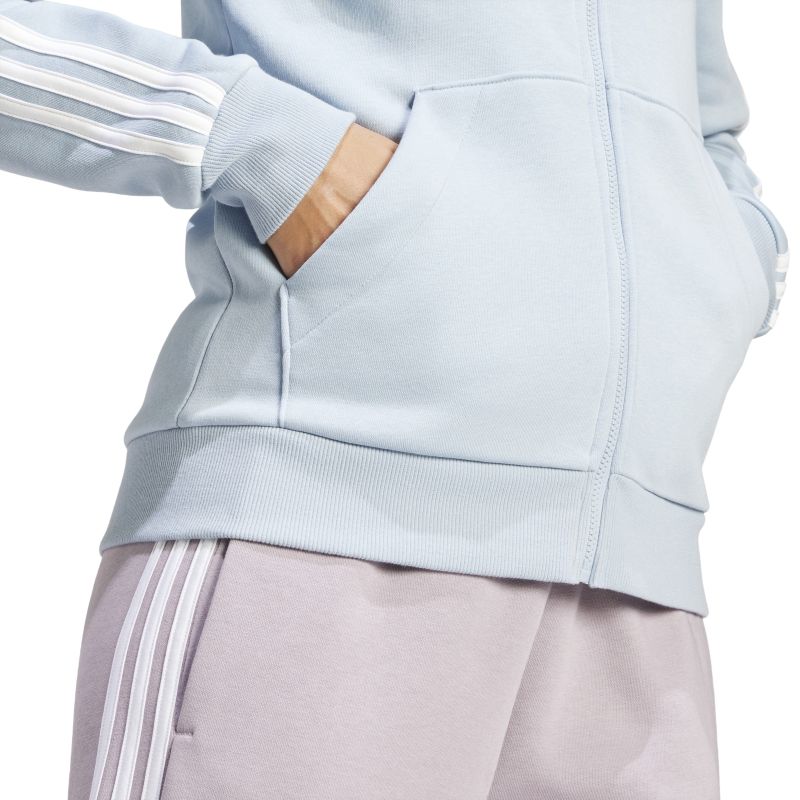 Adidas Womens Essentials Fleece 3-Stripes Full-Zip Hoodie